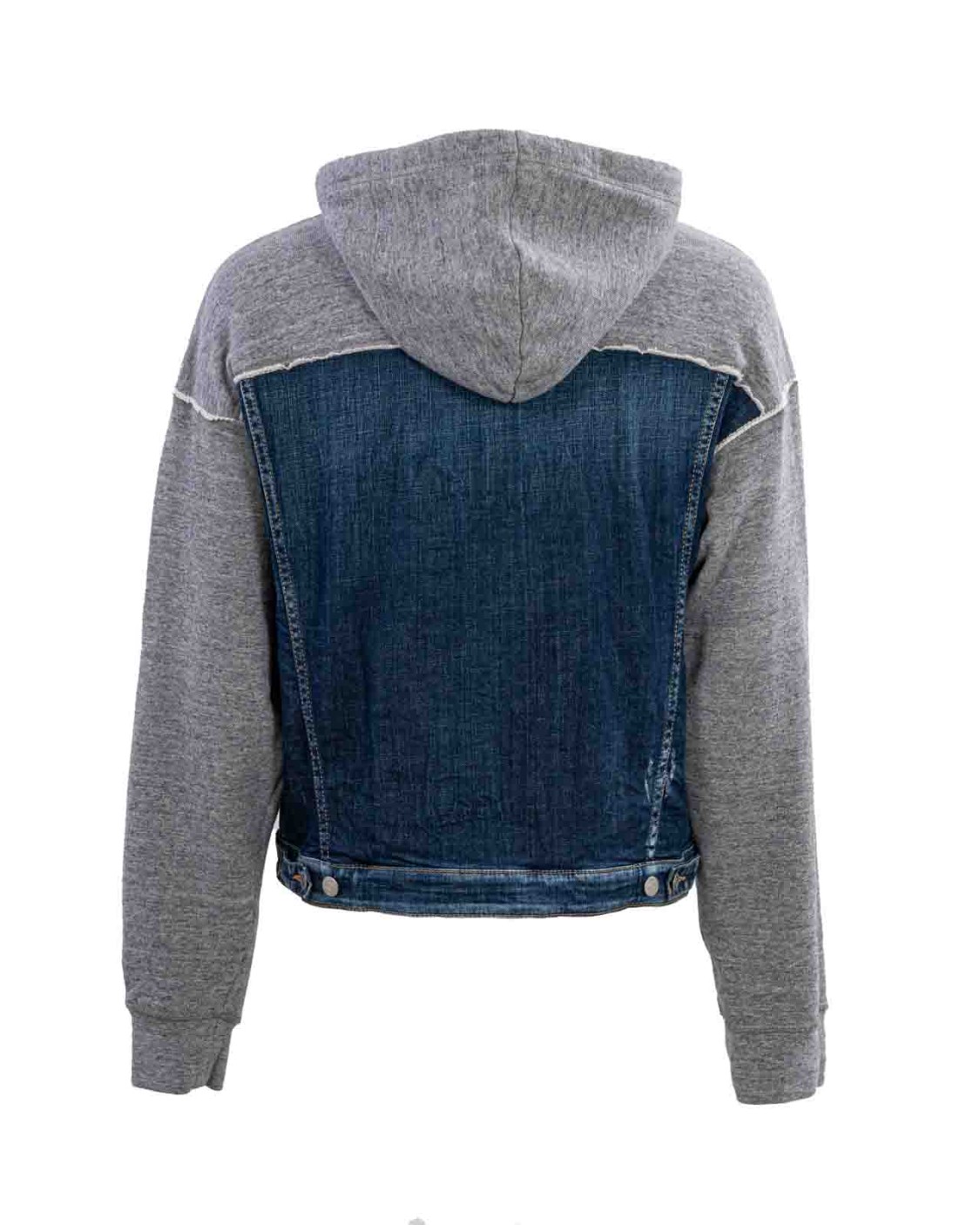 shop DSQUARED2  Giacchetto: Dsquared2 denim jacket.
Cappuccio.
Maniche lunghe.
Due tasche a filetto.
Taschine a toppa con pattina.
Dettagli in felpa di cotone.
Toppa logata.
Composizione: 100% Cotone.
Fabbricato in Italia.. S74HG0158 STJ392-961 number 4913709